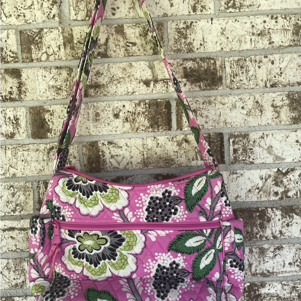 Vera Bradley Pink and Green Floral Shoulder Bag - Picture 4 of 9